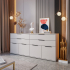 Kommode | mittelhoch | breit | vier Schubladen | vier Türen