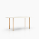 Tisch mit rechteckiger Tischplatte auf runden Holztischbeinen 710 x 50 mm
