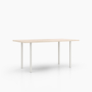 Tisch mit rechteckiger Tischplatte auf runden Holztischbeinen 710 x 50 mm