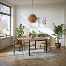 Tisch mit runder Tischplatte auf runden Metalltischbeinen 710 x 60 mm