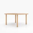 Tisch mit runder Tischplatte auf eckigen Holztischbeinen 710 x 50 mm