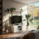 TV-Lowboard | zwei Türen | zwei offene Fächer