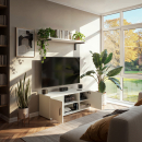 TV-Lowboard | zwei Türen | zwei offene Fächer