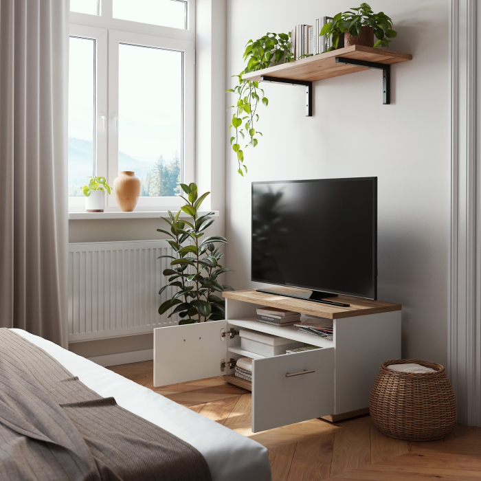 TV-Schrank | zwei Türen | ein offenes Fach