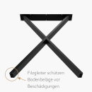 Esstisch groß | auf schwarzen Kufen in Kreuzform aus Metall 550 x 720 mm