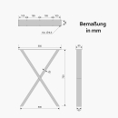 Esstisch groß | auf schwarzen Kufen in Kreuzform aus Metall 550 x 720 mm