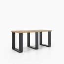 Sitzbank kurz | auf 3 auf Kufen aus Metall 380 x 420 mm | 28mm Dekorspanplatte
