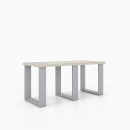 Sitzbank kurz | auf 3 auf Kufen aus Metall 380 x 420 mm | 28mm Dekorspanplatte