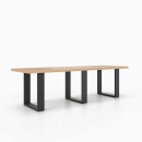 Sitzbank lang | auf 3 auf Kufen aus Metall 380 x 420 mm | 28mm Dekorspanplatte