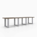 Sitzbank lang | auf 4 auf Kufen aus Metall 380 x 420 mm | 28mm Dekorspanplatte