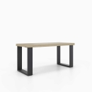 Sitzbank kurz | auf 2 auf Kufen aus Metall 380 x 420 mm | 38mm Dekorspanplatte