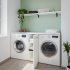 Waschmaschinenschrank für Waschmaschine und Trockner | mit geschlossenem schmalen Regal