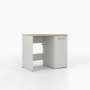 Waschmaschinenschrank mit geschlossenem schmalen Regal rechts