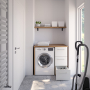 Waschmaschinenschrank mit Schubladenelement rechts