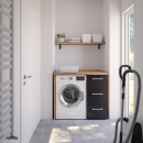 Waschmaschinenschrank mit Schubladenelement rechts