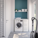 Waschmaschinenschrank mit Schubladenelement rechts