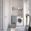 Waschmaschinenschrank mit Schubladenelement links