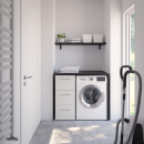 Waschmaschinenschrank mit Schubladenelement links