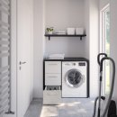 Waschmaschinenschrank mit Schubladenelement links