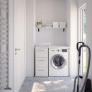 Waschmaschinenschrank mit Schubladenelement links