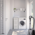 Waschmaschinenschrank mit Schubladenelement links