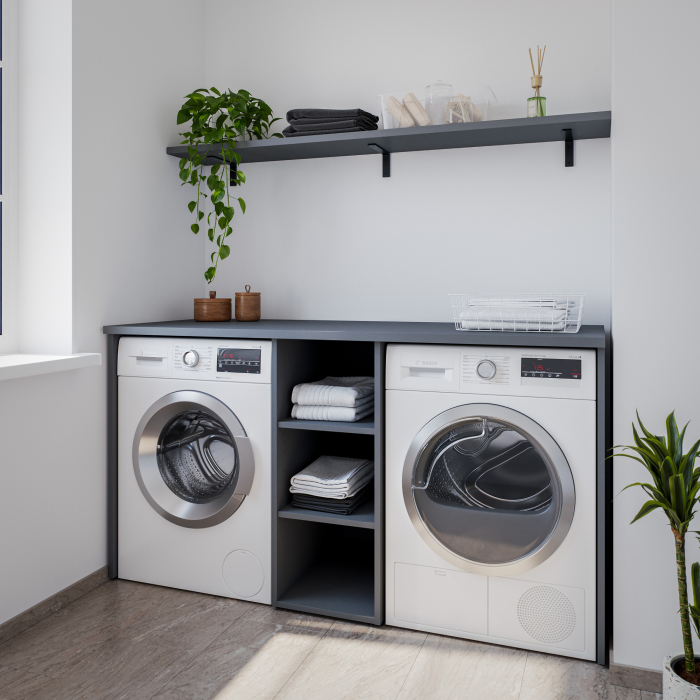 Waschmaschinenschrank für Waschmaschine und Trockner...