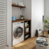 Waschmaschinenschrank mit offenem schmalen Regal rechts