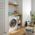Waschmaschinenschrank mit offenem schmalen Regal rechts