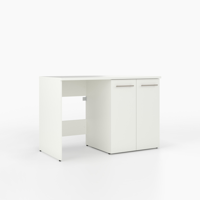 Waschmaschinenschrank mit geschlossenem breiten Regal rechts