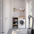 Waschmaschinenschrank mit offenem schmalen Regal links