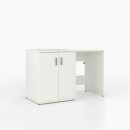Waschmaschinenschrank mit geschlossenem breiten Regal links