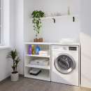Waschmaschinenschrank mit offenem breiten Regal links