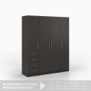Kleiderschrank | schmal | eine Tür | mit Kleiderstange und Einlegeböden