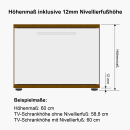 TV-Lowboard | vier Türen | eine Schublade | ein offenes Fach