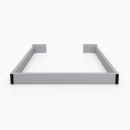 Tischkufe aus Metall 600 x 710 mm, silbergrau