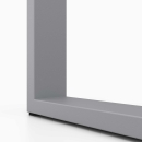 Tischkufe aus Metall 600 x 710 mm, silbergrau