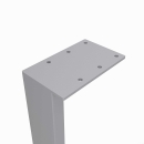 Tischkufe aus Metall 600 x 710 mm, silbergrau