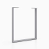 Tischkufe aus Metall 600 x 710 mm, silbergrau