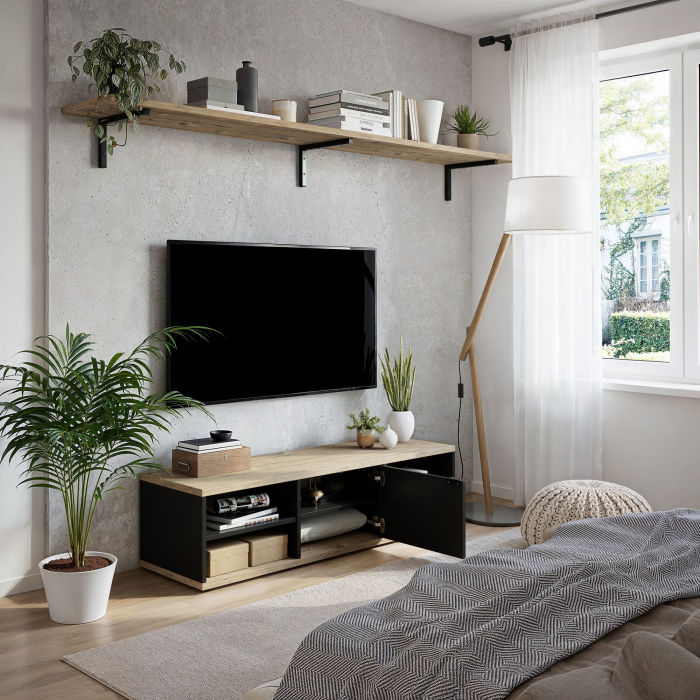 TV-Lowboard | eine Tür | vier offene Fächer