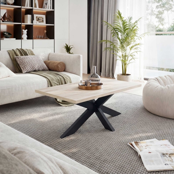 Couchtischgestell aus Metall in schwarz, 980 x 580 x 425 mm