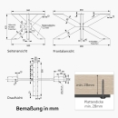 Couchtischgestell aus Metall in schwarz, 980 x 580 x 425 mm