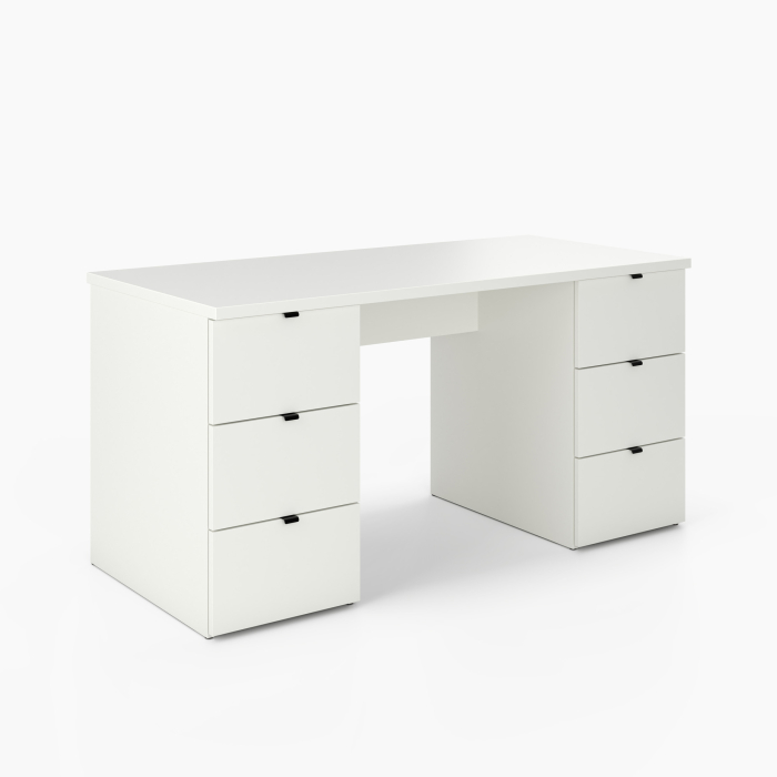 Schreibtisch | drei Schubladen rechts | drei Schubladen...