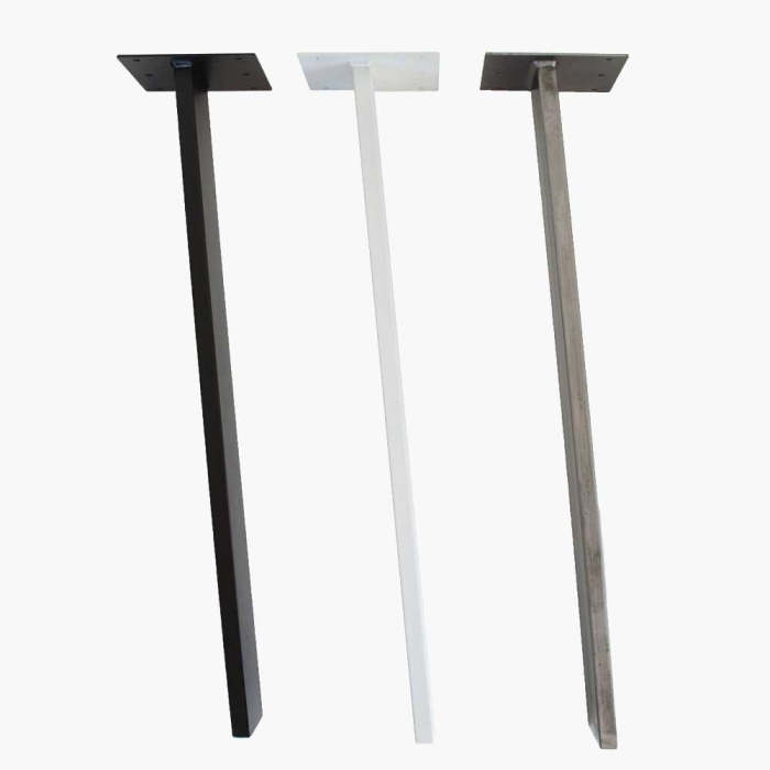 Tischbein aus Metall 715 mm Höhe, schräg zulaufend,  in 3 Farben