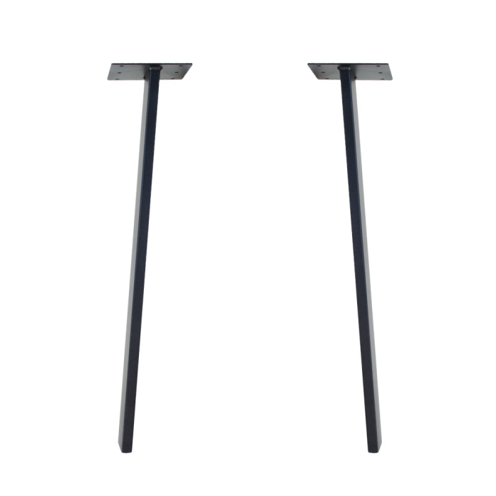 Tischbein schwarz, aus Metall, 715 mm Höhe, schräg zulaufend