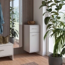 Kommode hängend | schmal | mittelhoch | eine Schublade | eine Tür | variable Einlegeböden