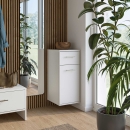 Kommode hängend | schmal | mittelhoch | eine Schublade | eine Tür | variable Einlegeböden