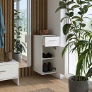 Kommode hängend | schmal | mittelhoch | eine Schublade | eine Tür | variable Einlegeböden