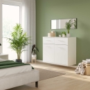 Kommode hängend | mittelhoch | zwei Schubladen | zwei Türen | mit Mittelwand | variable Einlegeböden