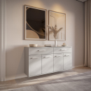 Kommode hängend | mittelhoch | zwei Schubladen | vier Türen | variable Einlegeböden