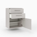 Kommode hängend | mittelhoch | zwei Schubladen | eine Tür | variable Einlegeböden